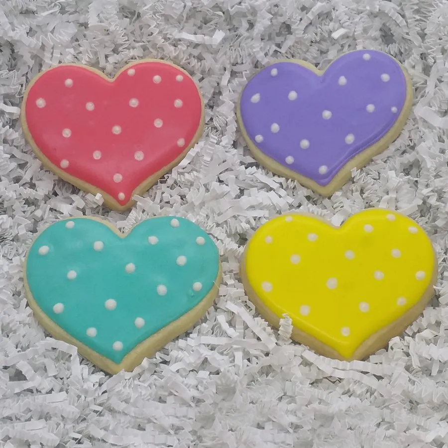 Polka-dot heart cookies