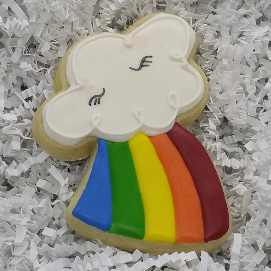 Rainbow and cloud cookie